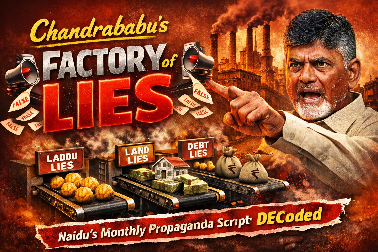 Chandrababu’s factory of Lies