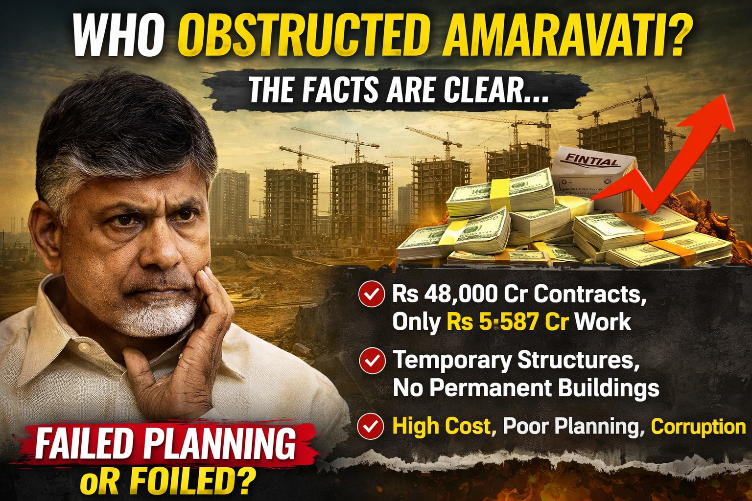 Who obstructed Amaravati?  