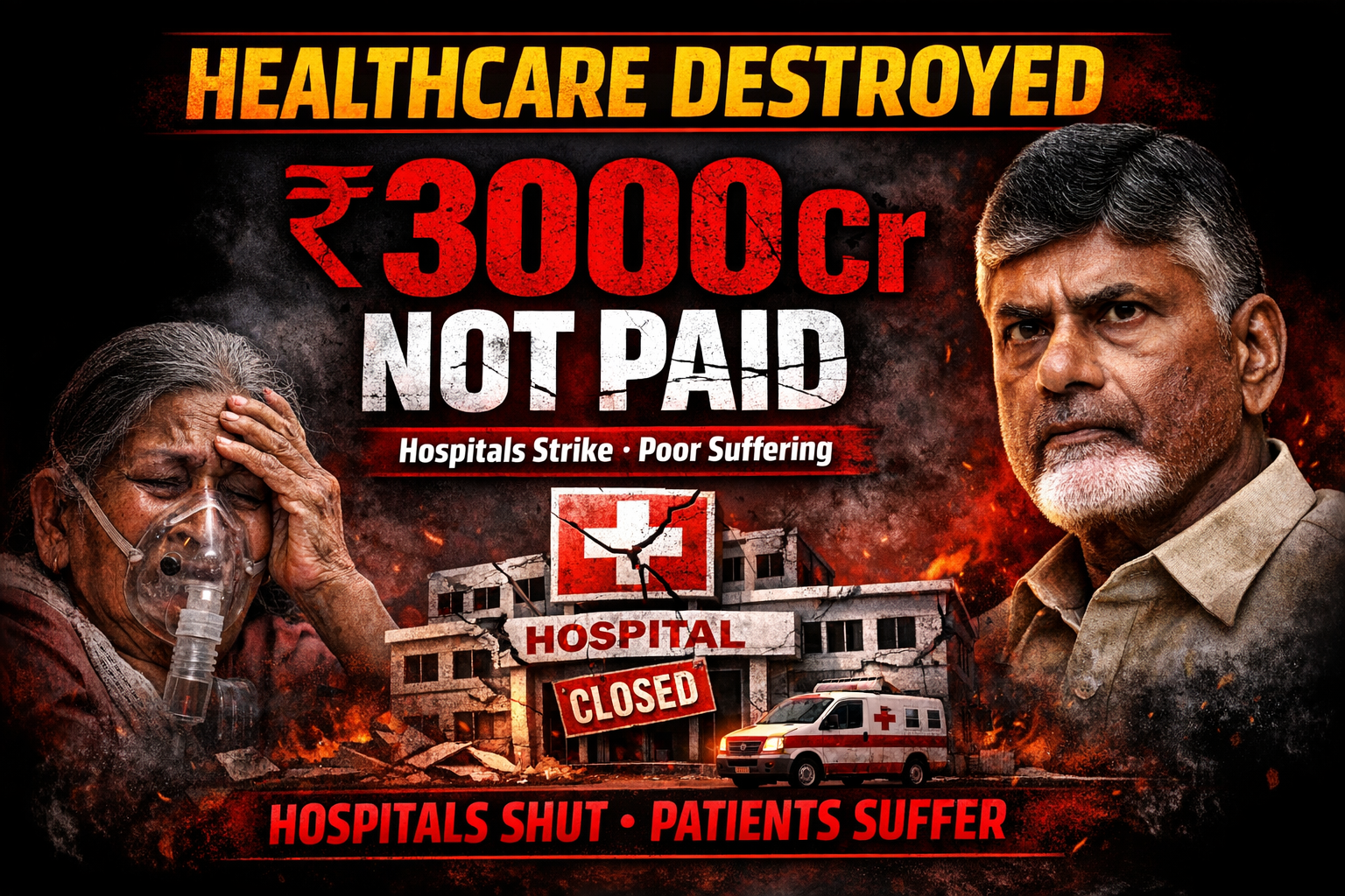 Naidu’s Health betrayal: Arogyasri crushed for 1.5 Cr Poor!