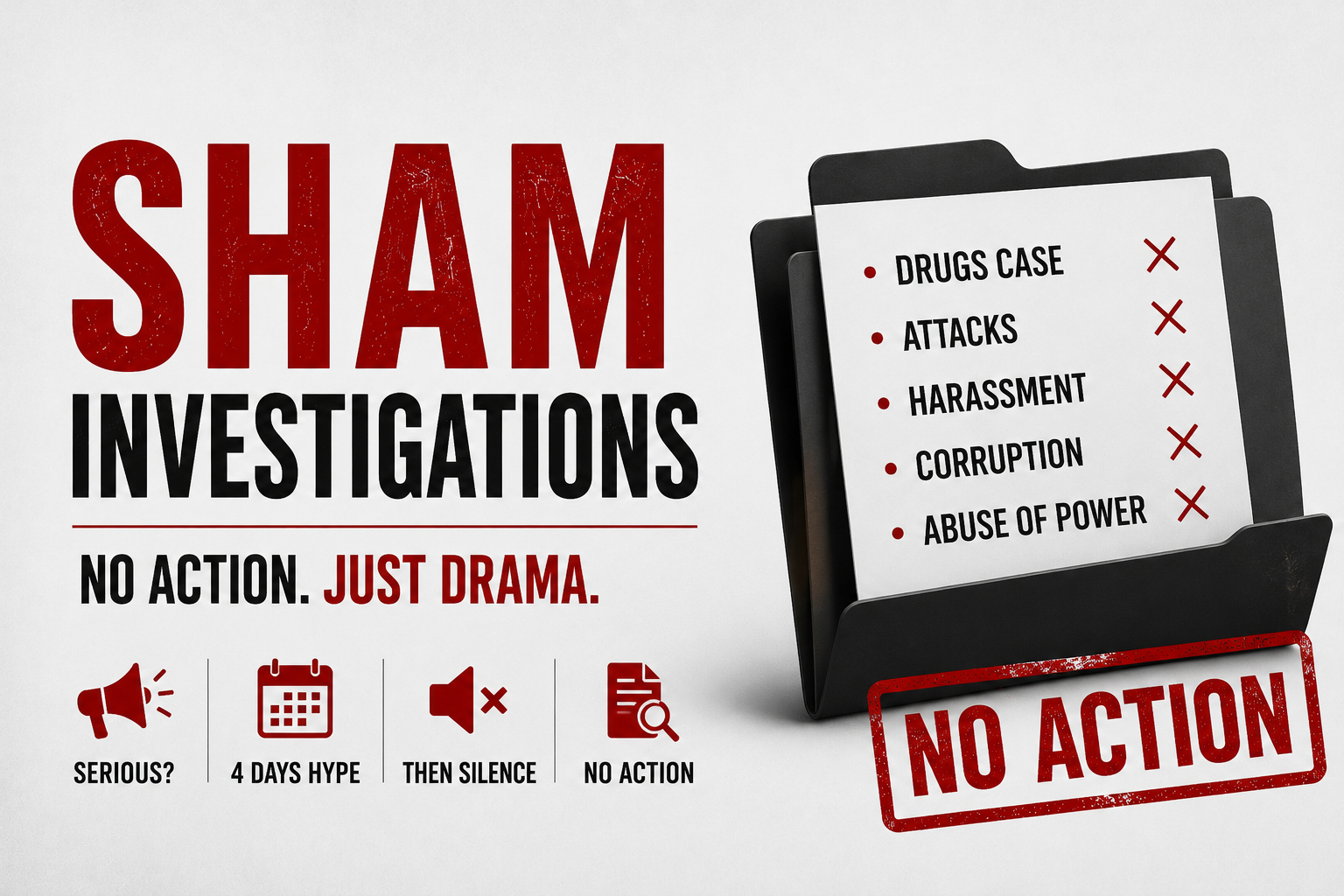 Sham investigations, Zero action