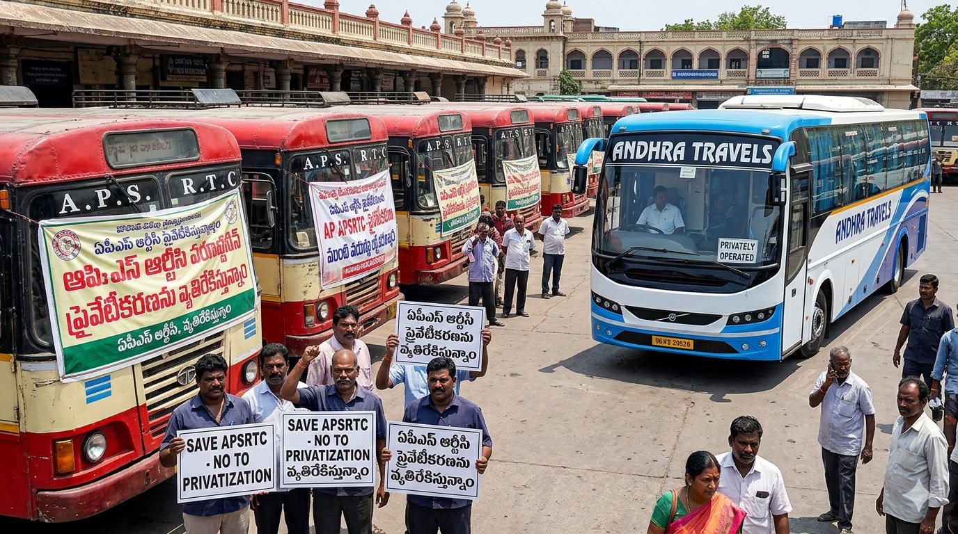 EV Push by APSRTC Emerges as New Privatization Flashpoint
