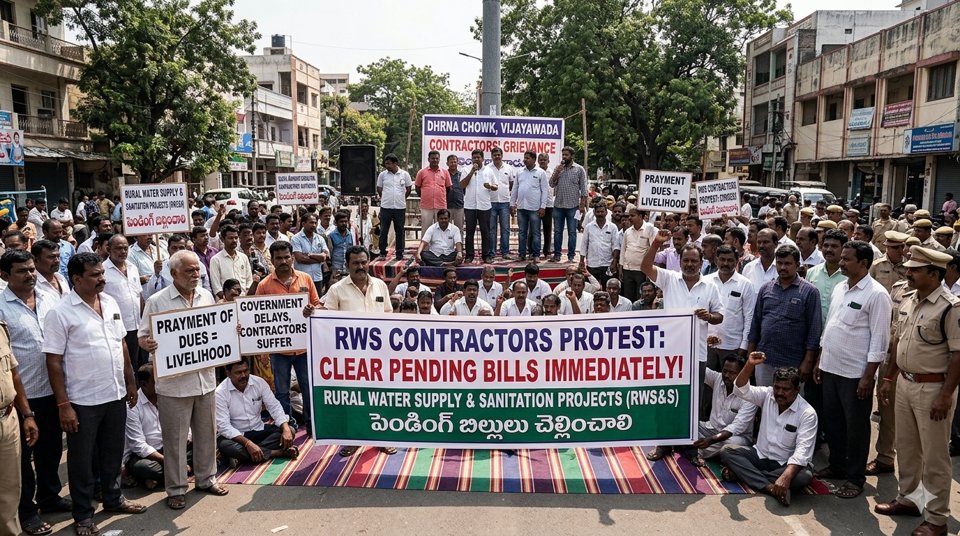 Promises Without Payments: Andhra RWS Contractors Protest Over Pending Dues