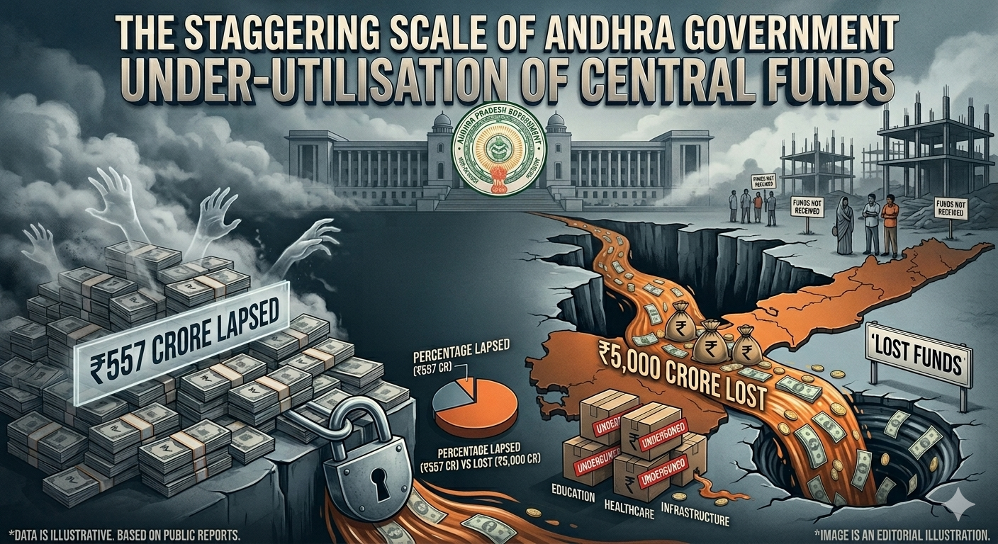 ₹557 Crore Lapsed, ₹5,000 Crore Lost: The Staggering Scale of Andhra Government under-utilisation of  Central Funds