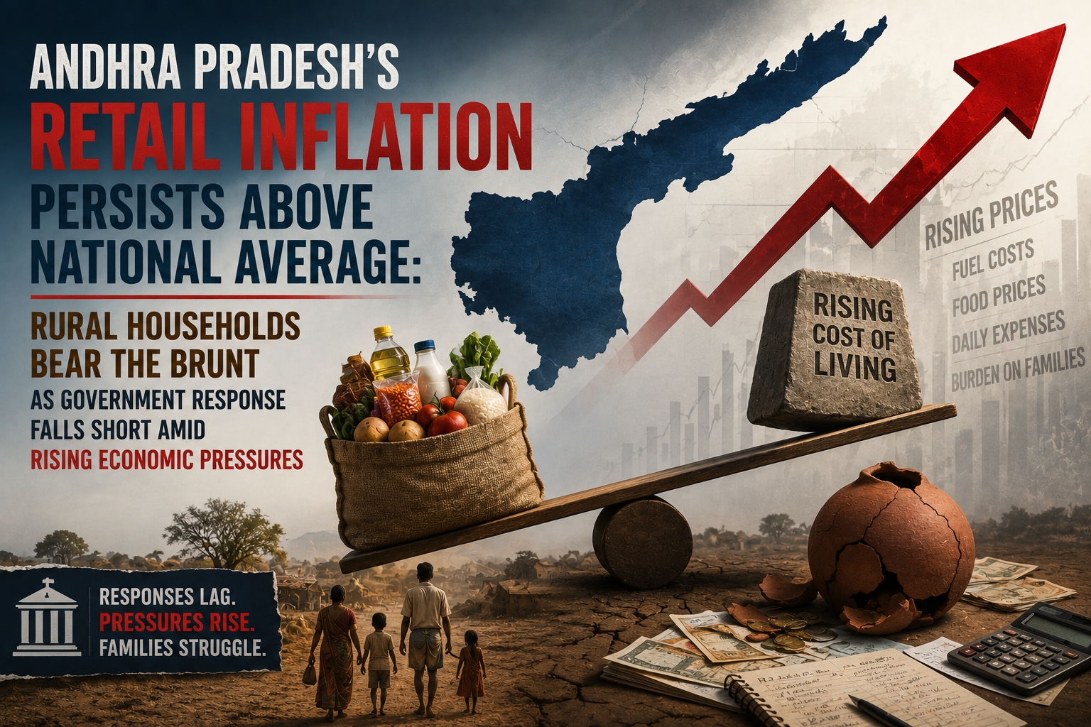 Andhra Pradesh’s Retail Inflation Persists Above National Average: Rural Households Bear the Brunt as Government Response Falls Short Amid Rising Economic Pressures