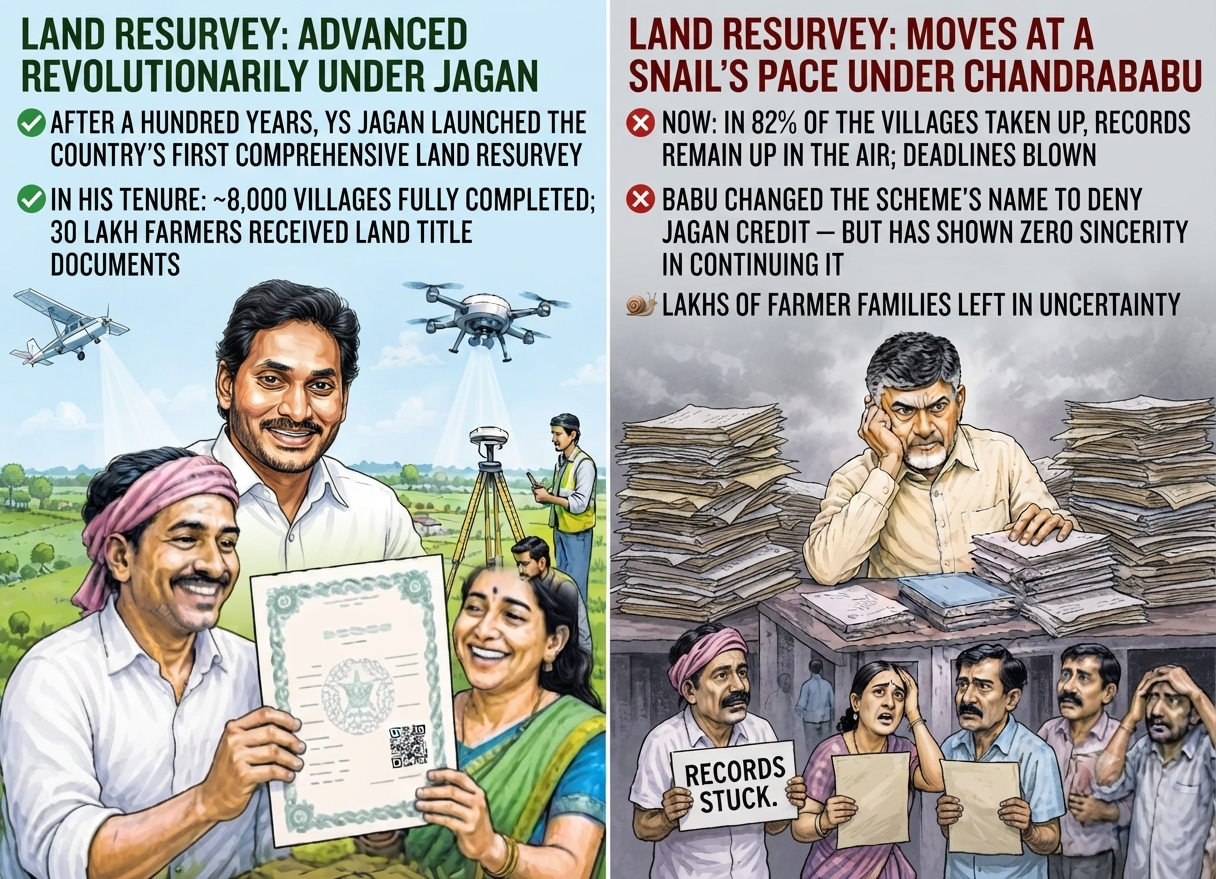 Andhra’s Land Resurvey  Moves at a Snail’s Pace Under TDP’s Government