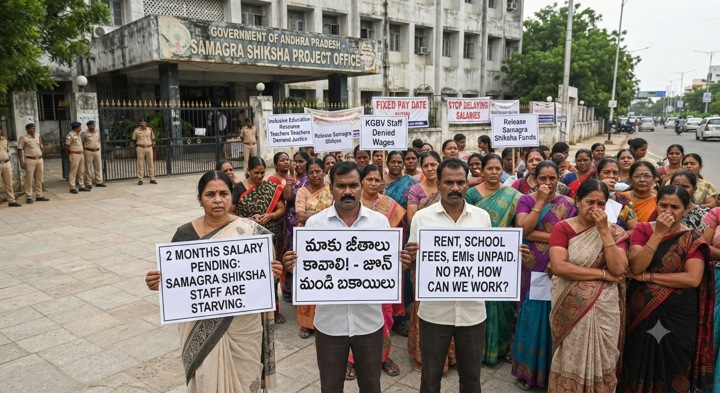 Two Months Without Pay: Samagra Shiksha employees in Andhra are in distress