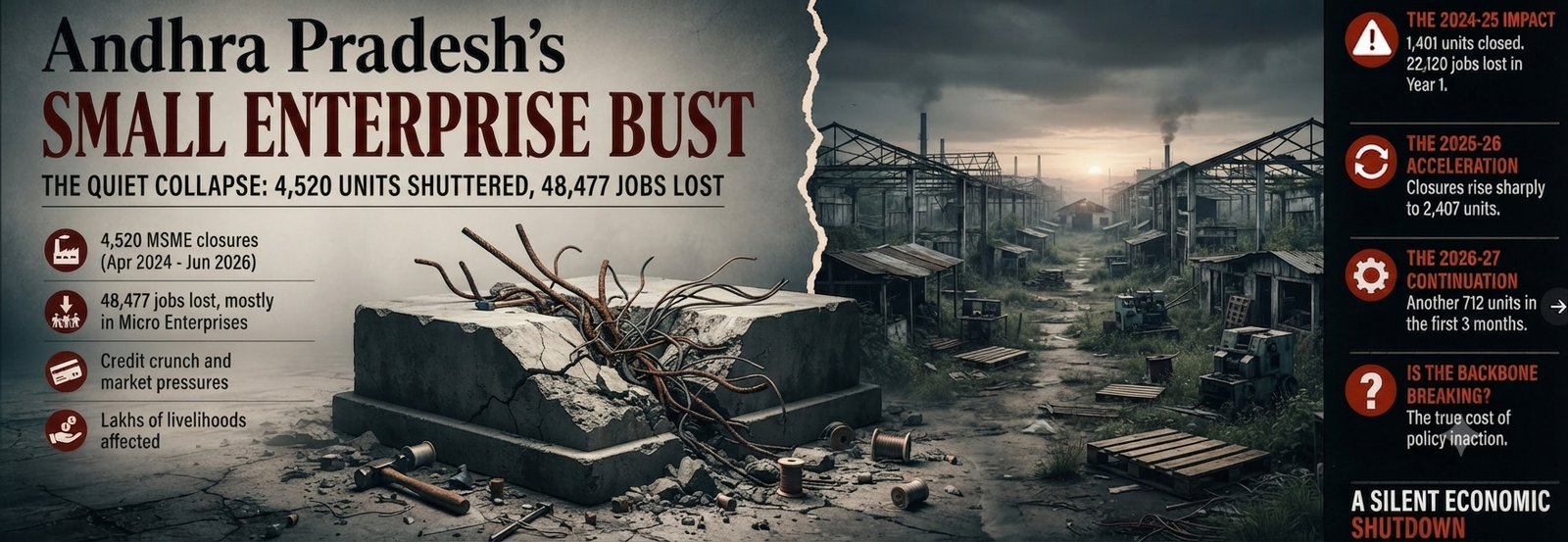 4,520 Units Closed, 48,477 Jobs Gone: The Quiet Collapse of Andhra’s Small Enterprises