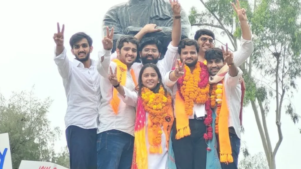 ABVP wins 3 DUSU posts; independent candidate Deepanshu Shokeen gets vice-president’s position