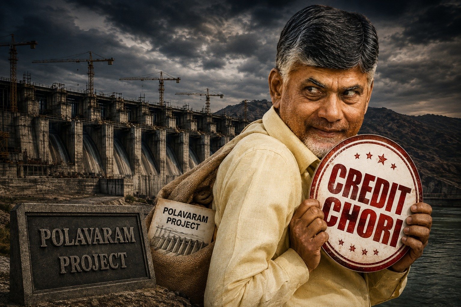 Chandrababu’s drama over the Polavaram Left Canal