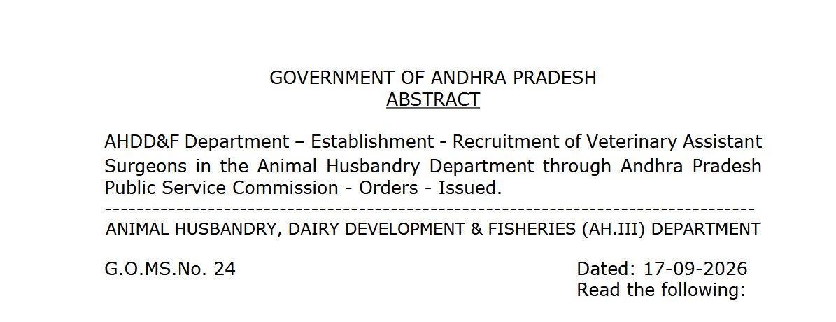 Government Takes U-Turn on Veterinary Assistant Surgeon Recruitment